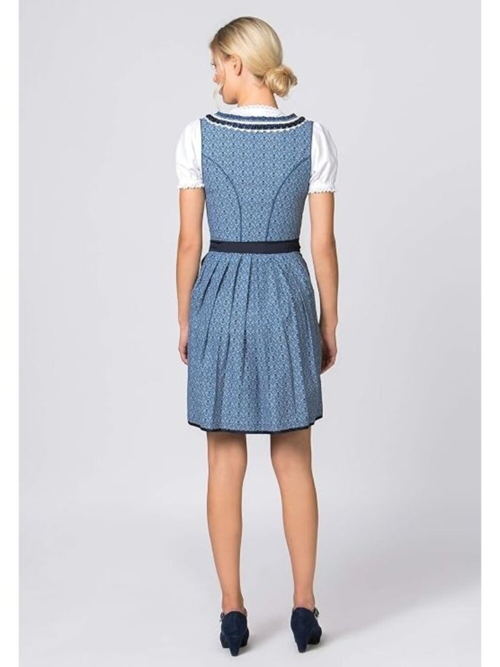 NWT 38 Stockerpoint Angelica German Dirndl Dress Oktoberfest Blue Lace Up - Picture 10 of 12